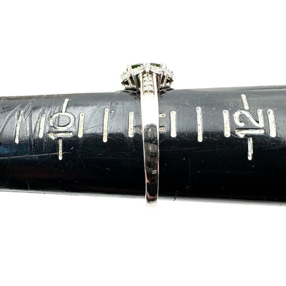 Chuck Clemency Womens Ring Sterling Silver Green Russian Diopside Butterfly - Picture 3 of 4